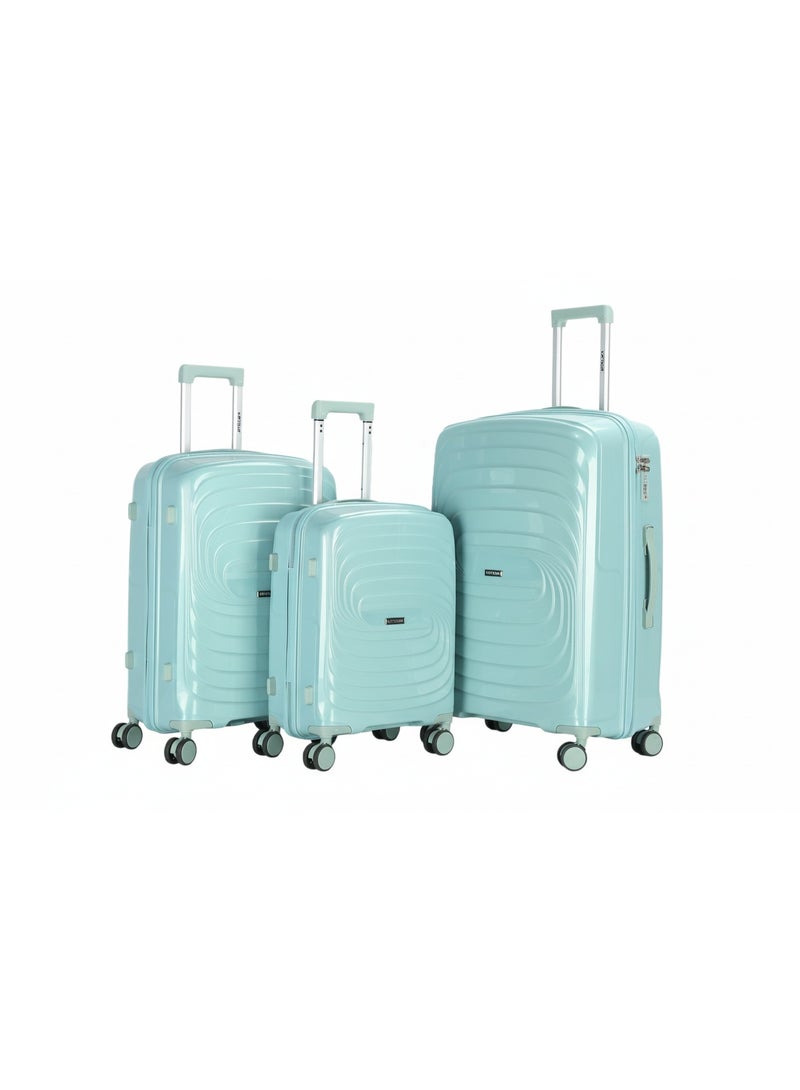 VIPTOUR 3 PCS PP Luggage Set with Spinner Wheels TSA Number Lock, 3-Stage Telescopic Handle, Lightweight Hard Shell Travel Suitcase Set - Image 1